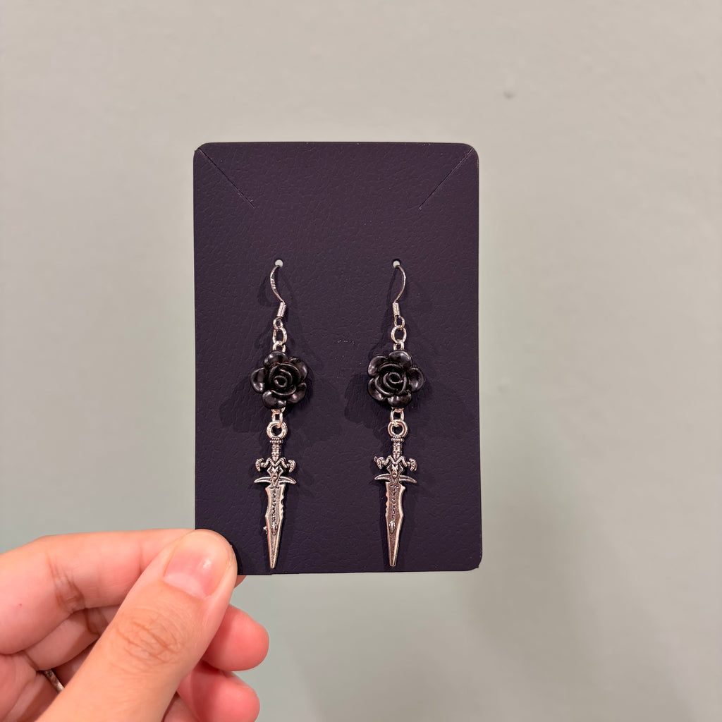 Daggers & Roses Earrings (Handmade) | rotten trinkets