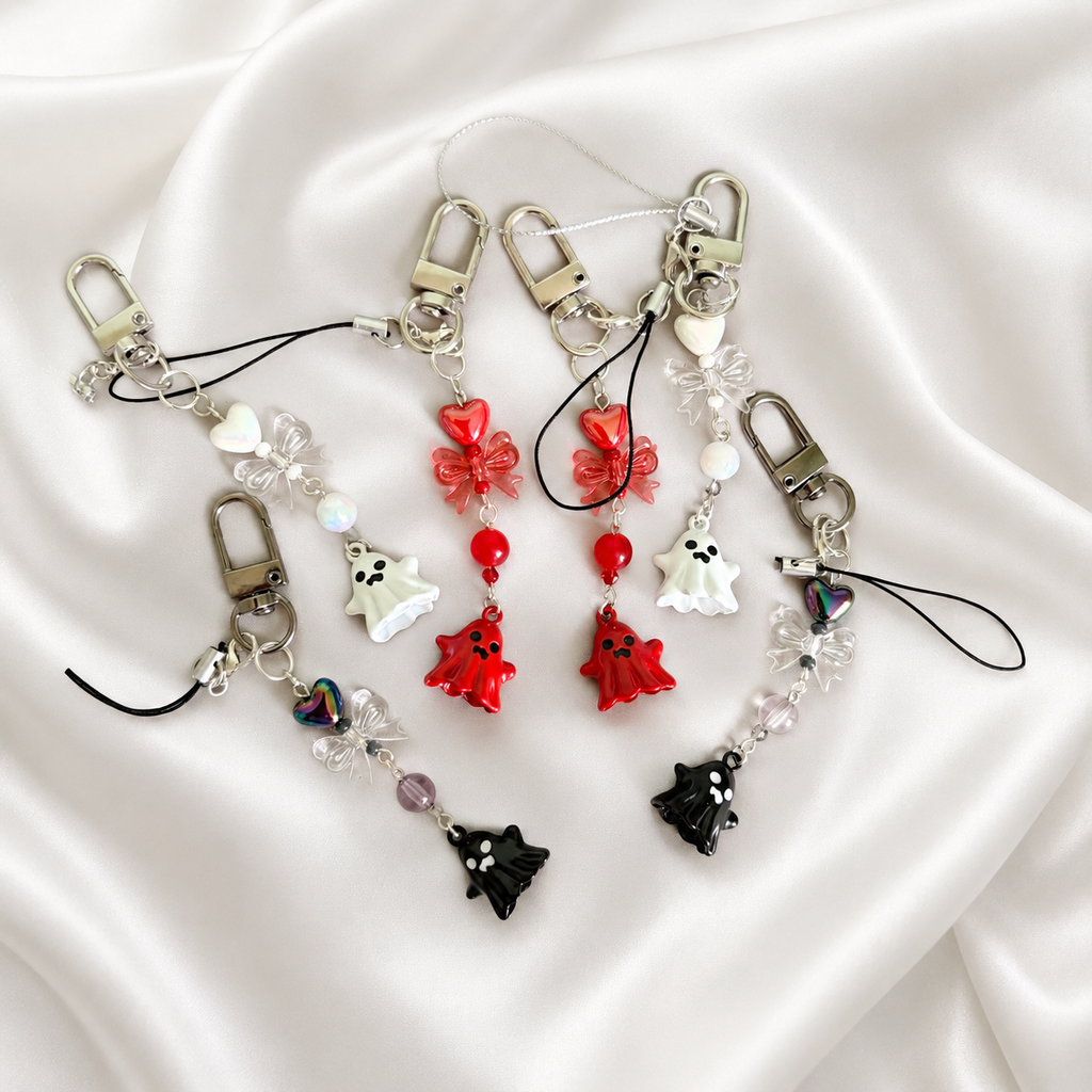 "Ghosties" Phone Strap / Keychain (Handmade) | rotten trinkets