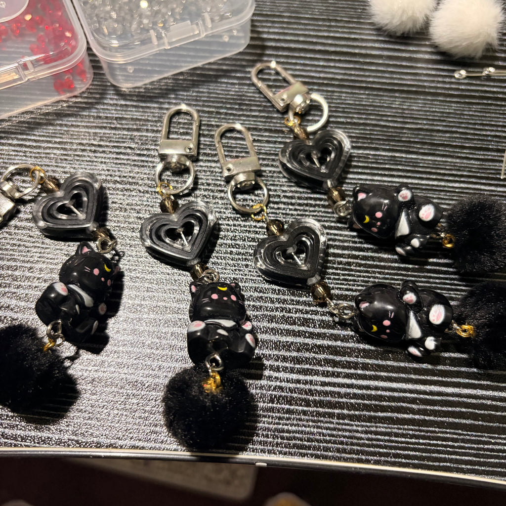 "Tsuki-neko" Keychains (Handmade) | rotten trinkets