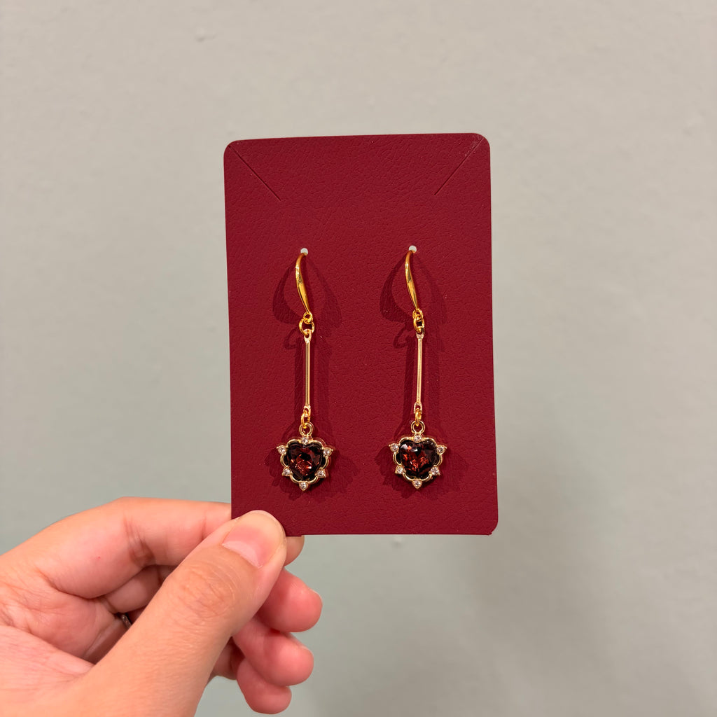 "Crimson Hearts" Earrings (Handmade) | rotten trinkets