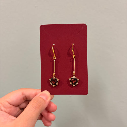 "Crimson Hearts" Earrings (Handmade) | rotten trinkets
