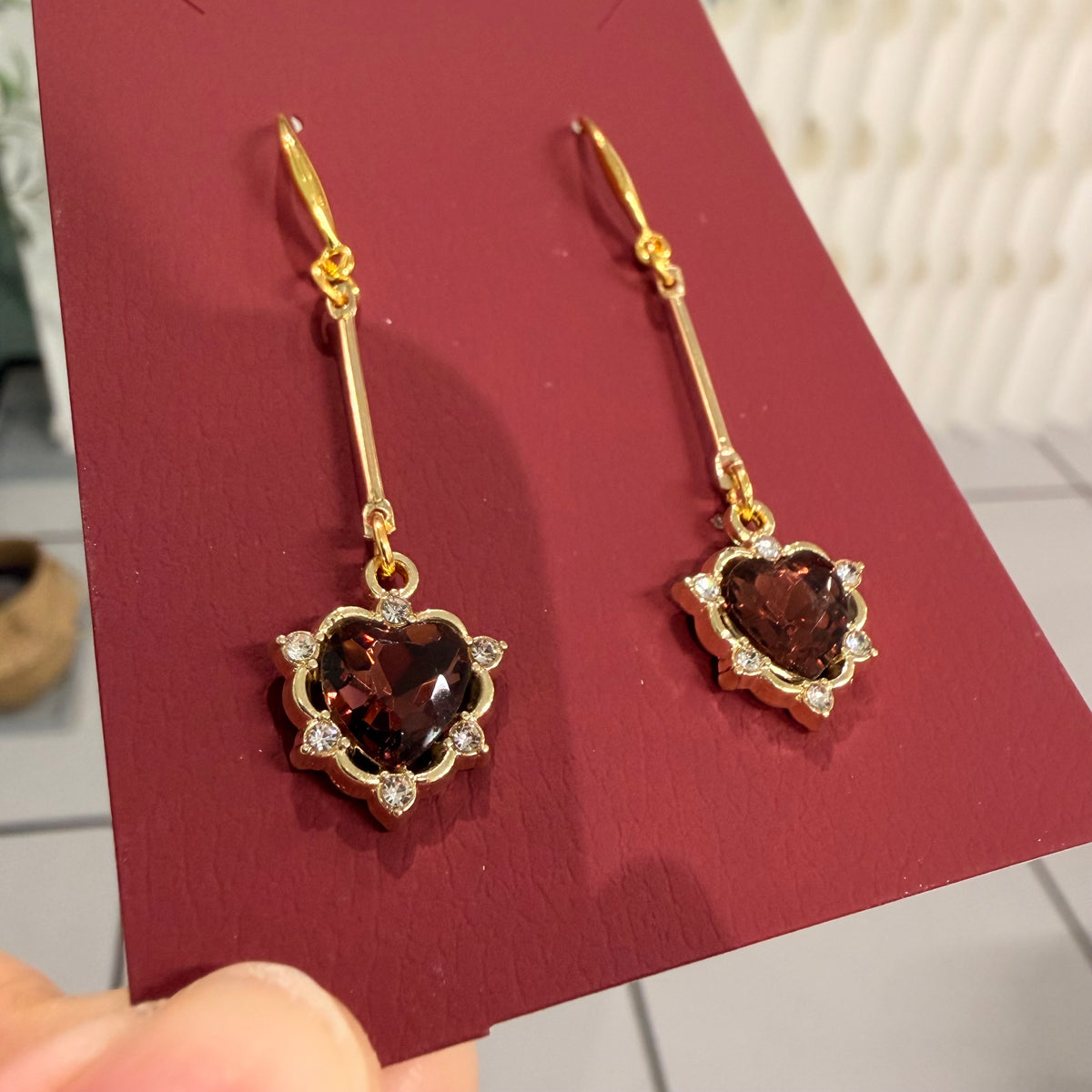 "Crimson Hearts" Earrings (Handmade) | rotten trinkets