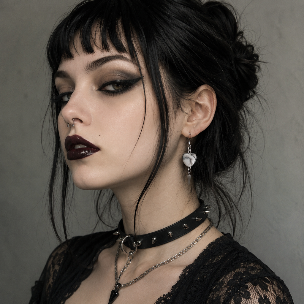 Marble Hearts Earrings (2 Colours) (Handmade) | rotten trinkets